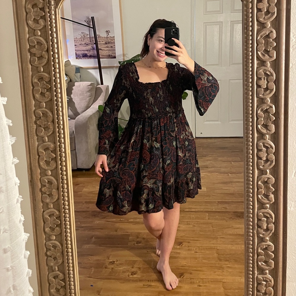 Shyanne country dress black boho size XLarge Xl multicolor